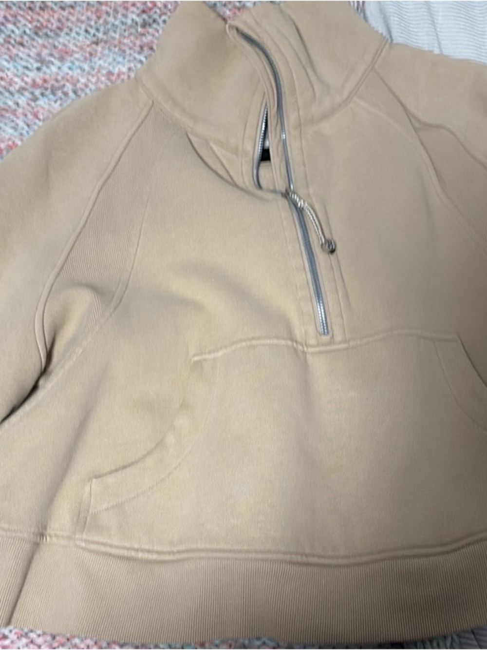 lululemon athletica Half-Zip Scuba Pullover in Tan